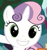 Size: 359x385 | Tagged: safe, derpibooru import, screencap, sweetie belle, flight to the finish, faic, generic happy face, grin, looking at you, solo