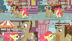 Size: 960x545 | Tagged: safe, derpibooru import, apple bloom, doctor whooves, apples are rubbish, background pony can't take a joke, doctor who