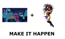 Size: 1337x796 | Tagged: safe, derpibooru import, ahuizotl, exploitable meme, jojo's bizarre adventure, kars, make it happen, meme