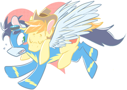 Size: 1213x857 | Tagged: safe, artist:cleppyclep, derpibooru import, braeburn, soarin', gay, heart, male, shipping, soarburn