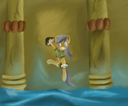 Size: 2400x2000 | Tagged: safe, artist:20percentcool, derpibooru import, daring do, daring don't, bondage, fortress of talacon, restrained, solo, water