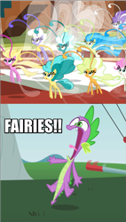 Size: 551x969 | Tagged: safe, spike, breezie, dragon, it ain't easy being breezies, denzel crocker, fairy, fairy godparents!, image macro, meme, pokémon, pokémon x and y, the fairly oddparents