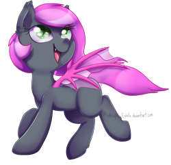 Size: 2173x2093 | Tagged: safe, artist:midnight-estelle, derpibooru import, oc, oc only, oc:heartbeat, bat pony, pony, blank flank, solo