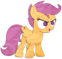 Size: 950x900 | Tagged: safe, artist:narflarg, scootaloo, pegasus, pony, female, simple background, solo