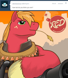 Size: 500x574 | Tagged: safe, artist:redhotkick, derpibooru import, big macintosh, earth pony, pony, heavy, male, solo, stallion, team fortress 2, tumblr