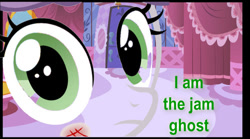 Size: 500x278 | Tagged: safe, derpibooru import, sweetie belle, looking at you, solo, strangey belle, sweetie belle's stare