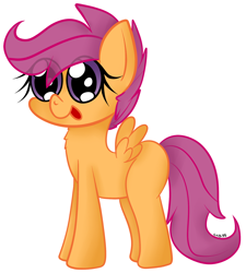 Size: 1000x1111 | Tagged: safe, artist:chibi95, derpibooru import, scootaloo, filly, simple background, solo, transparent background