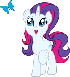 Size: 778x860 | Tagged: safe, artist:chano-kun, edit, sparkler (g1), butterfly, pony, unicorn, g1, female, g1 to g4, generation leap, mare, simple background, solo, transparent, transparent background