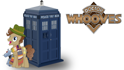 Size: 819x461 | Tagged: safe, derpibooru import, doctor whooves, .svg available, clothes, doctor who, fedora, fourth doctor, hat, k-9, scarf, svg, tardis, vector