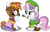 Size: 8000x5085 | Tagged: dead source, safe, artist:medio-cre, derpibooru import, button mash, sweetie belle, absurd resolution, cosplay, crossdressing, female, link, male, mouth hold, princess zelda, shipping, straight, sweetiemash, sword, the legend of zelda, toon link, toon zelda