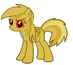 Size: 450x400 | Tagged: safe, artist:mlp-jolt, original species, gold pony, solo, statue of the following mare