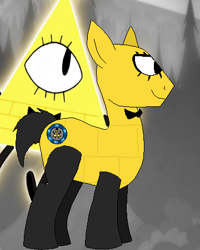 Size: 360x449 | Tagged: safe, artist:triangulumentangulum, derpibooru import, cyclops, all seeing eye, bill cipher, cyclops pony, gravity falls, illuminati, ponified, r, solo, wheel of intrigue