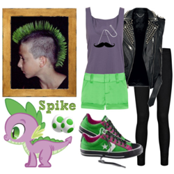 Size: 500x500 | Tagged: safe, artist:serenity-fails, spike, human, clothes, cosplay, irl, irl human, photo, polyvore