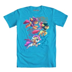Size: 1000x1000 | Tagged: safe, derpibooru import, apple bloom, scootaloo, sweetie belle, armor, cape, clothes, cutie mark crusaders, official, shirt, t-shirt, welovefine