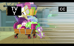 Size: 1680x1050 | Tagged: safe, derpibooru import, spike, dragon, rarity takes manehattan, smear frame, solo, suitcase, tv rating