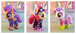 Size: 1024x455 | Tagged: safe, artist:krowzivitch, apple bloom, scootaloo, sweetie belle, the show stoppers, cutie mark crusaders, daily deviation, sculpture, show stopper outfits