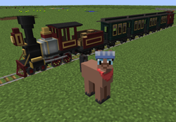 Size: 946x656 | Tagged: safe, derpibooru import, full steam, promontory, mine little pony, minecraft, solo, train