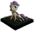 Size: 630x565 | Tagged: dead source, safe, artist:i-am-knot, derpibooru import, sweetie belle, cape, clothes, dirt cube, figurine, gaming miniature, miniature, missing horn, solo