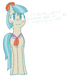 Size: 385x421 | Tagged: safe, artist:foxthepegasister, derpibooru import, coco pommel, rarity takes manehattan, solo