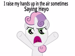 Size: 4000x3000 | Tagged: safe, derpibooru import, sweetie belle, dynamite, oh come on, solo, song reference, taio cruz