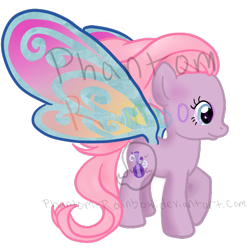 Size: 575x575 | Tagged: safe, artist:phantom-rainbow, derpibooru import, butterfly, hybrid, butterfly pony, butterfly wings, glimmer wings, solo, sweetsong, wings