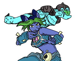 Size: 690x544 | Tagged: safe, artist:olympiah, artist:olympiastuff, derpibooru import, anthro, jojo's bizarre adventure, jolyne kujo, ponified, simple background, stand, stone free, transparent background