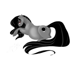 Size: 935x854 | Tagged: safe, artist:opalacorn, derpibooru import, oc, oc only, oc:dark light, bedroom eyes, commission, dark, looking at you, looking back, pregnant, prone, simple background, smiling, solo, transparent background, underhoof, vector