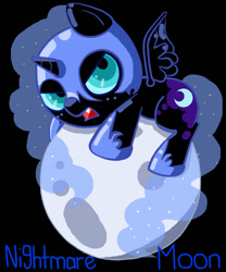 Size: 708x850 | Tagged: safe, artist:felixpheonix66, nightmare moon, cute, filly, moon, nightmare woon, solo, tangible heavenly object, younger