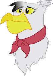 Size: 410x583 | Tagged: safe, artist:starryoak, derpibooru import, gustave le grande, griffon, bust, neckerchief, rule 63, simple background, solo, transparent background