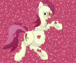 Size: 13200x10800 | Tagged: safe, artist:xniclord789x, derpibooru import, roseluck, absurd resolution, blushing, looking at you, petals, pregnant, rose, rose petals, solo