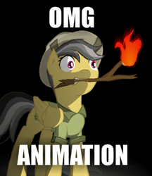 Size: 403x467 | Tagged: safe, artist:dreamranger, derpibooru import, daring do, animated at source, mouth hold, solo