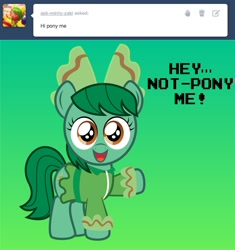 Size: 1016x1083 | Tagged: safe, artist:alisonwonderland1951, derpibooru import, minty zaki, ponified, solo, sugar rush, tumblr, wreck-it ralph