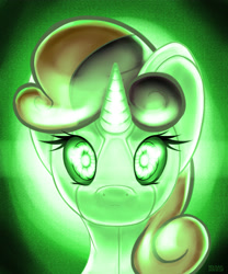 Size: 3000x3605 | Tagged: safe, artist:kelisah, sweetie belle, sweetie bot, pony, robot, robot pony, unicorn, bust, female, filly, foal, glowing eyes, horn, looking at you, portrait, solo