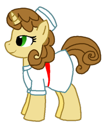 Size: 479x574 | Tagged: safe, artist:starryoak, derpibooru import, donut joe, donut josephine, pony, unicorn, hat, joe, rule 63, simple background, solo, transparent background