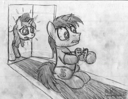 Size: 1024x794 | Tagged: safe, artist:drawponies, derpibooru import, oc, oc only, now kiss, shipper on deck, sketch, traditional art