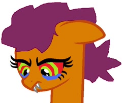 Size: 558x454 | Tagged: safe, artist:ihategeorgethetree, scootaloo, bat pony, pony, bat ponified, ms paint, race swap, scootabat, solo, stylistic suck