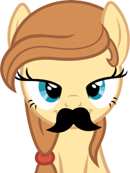 Size: 4034x5374 | Tagged: safe, artist:filpapersoul, derpibooru import, oc, oc only, oc:cream heart, earth pony, pony, absurd resolution, bedroom eyes, female, mare, moustache, simple background, solo, transparent background, vector