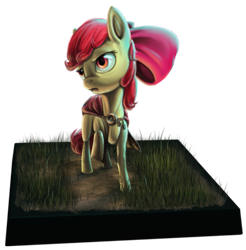 Size: 545x553 | Tagged: dead source, safe, artist:i-am-knot, derpibooru import, apple bloom, dirt cube, figurine, gaming miniature, miniature, solo