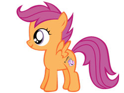 Size: 900x675 | Tagged: safe, derpibooru import, diamond tiara, scootaloo, baseball bat, cutie mark, solo