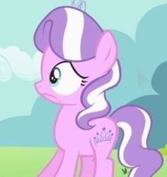 Size: 337x357 | Tagged: safe, screencap, diamond tiara, earth pony, pony, female, filly, scared, solo