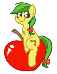 Size: 523x680 | Tagged: safe, artist:coggler, derpibooru import, apple fritter, apple, apple family member, solo