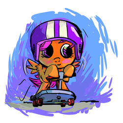 Size: 1000x1000 | Tagged: safe, artist:danielpon, derpibooru import, scootaloo, helmet, scooter, solo