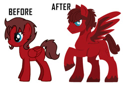 Size: 1300x895 | Tagged: safe, oc, oc only, pegasus, pony, pony creator, before and after, blank flank, comparison, fimfiction, scar, solo, unshorn fetlocks