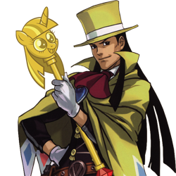 Size: 640x640 | Tagged: safe, derpibooru import, human, ace attorney, hat, top hat, twilight scepter, valant gramarye