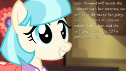 Size: 1280x720 | Tagged: safe, coco pommel, rarity takes manehattan, cocobetes, cute, grin, insane pony thread, smiling, solo, squee, tumblr