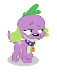 Size: 250x320 | Tagged: safe, artist:bipole, artist:tyto-ovo, spike, dog, equestria girls, animated, eyebrow wiggle, solo, spike the dog