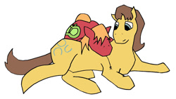 Size: 900x508 | Tagged: safe, artist:stileelits, derpibooru import, big macintosh, caramel, earth pony, pony, caramac, floppy ears, gay, male, shipping, stallion