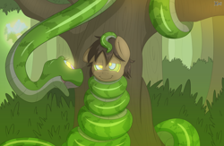 Size: 1280x832 | Tagged: safe, artist:fluffyxai, oc, oc only, snake, coils, hypnosis, kaa eyes, swirly eyes