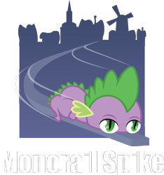 Size: 5066x5407 | Tagged: safe, artist:axemgr, derpibooru import, spike, dragon, absurd resolution, monorail, monorail cat, solo