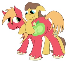 Size: 900x767 | Tagged: safe, artist:stileelits, derpibooru import, big macintosh, caramel, earth pony, pony, caramac, floppy ears, gay, male, shipping, stallion